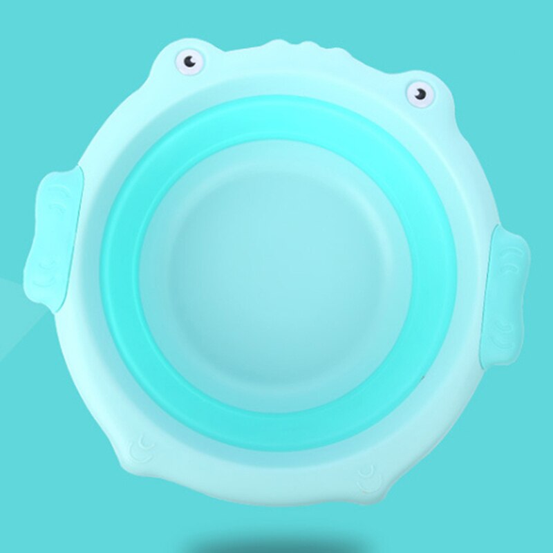 Portable Foldable Baby Bath Tub Children's Bathtub Wash Holder Foot Bath Basin Cute Infant Wash Basin Collapsible Tourism: green