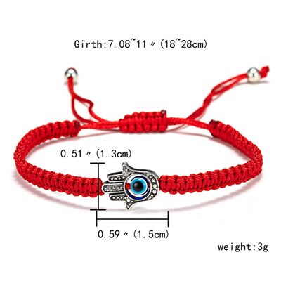 Kreative neue hand-woven glück red string armband für damen und männer mit blauen augen runde perlen armband schmuck: 1