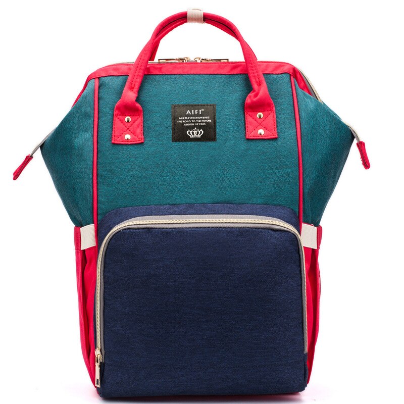 Stijl Luiertas Multifunctionele Mother 'S Tas Mode Mama Zuigfles Rugzak Aiaper Rugzak: Red Green Blue
