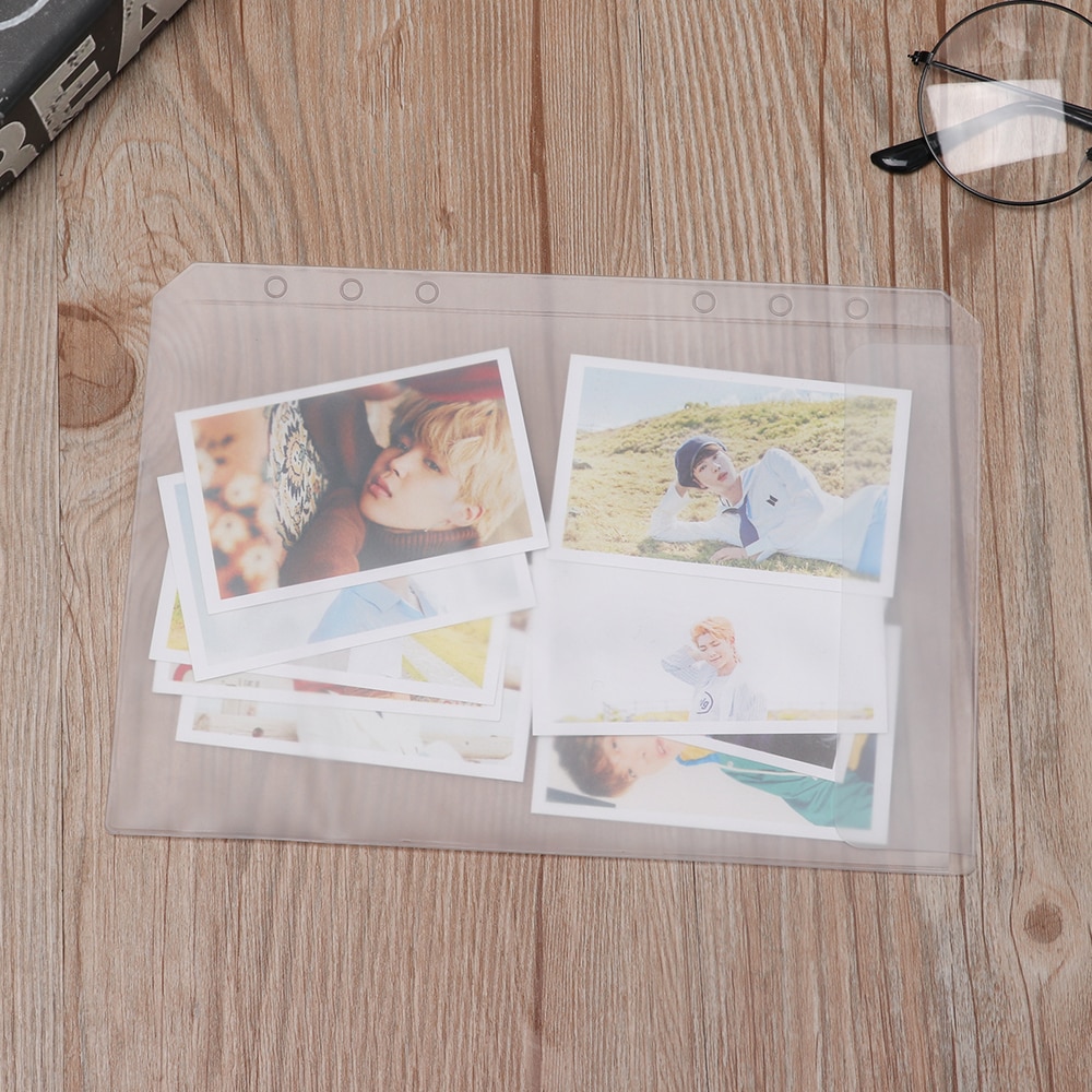 1PC A5 PVC Presentation Binder Folder Receive Bag Concise Holder Bag Storage Pouches Document Postcard Loose-leaf Resealable Bag