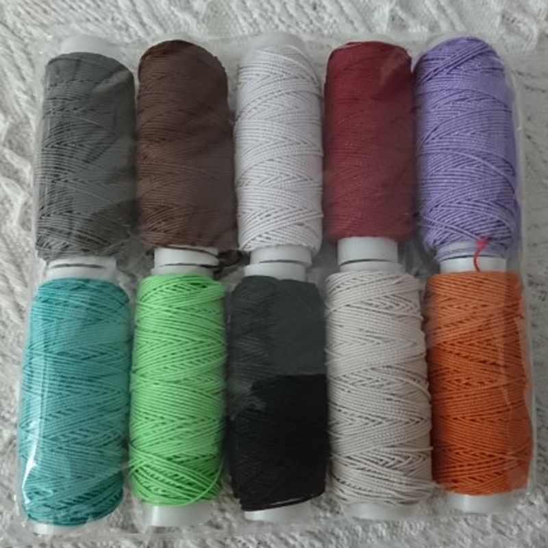 Pulaqi färg elastisk trådsats industriell symaskin tråd billig elastisk tråd för armband pärltillbehör 10 rullar/set