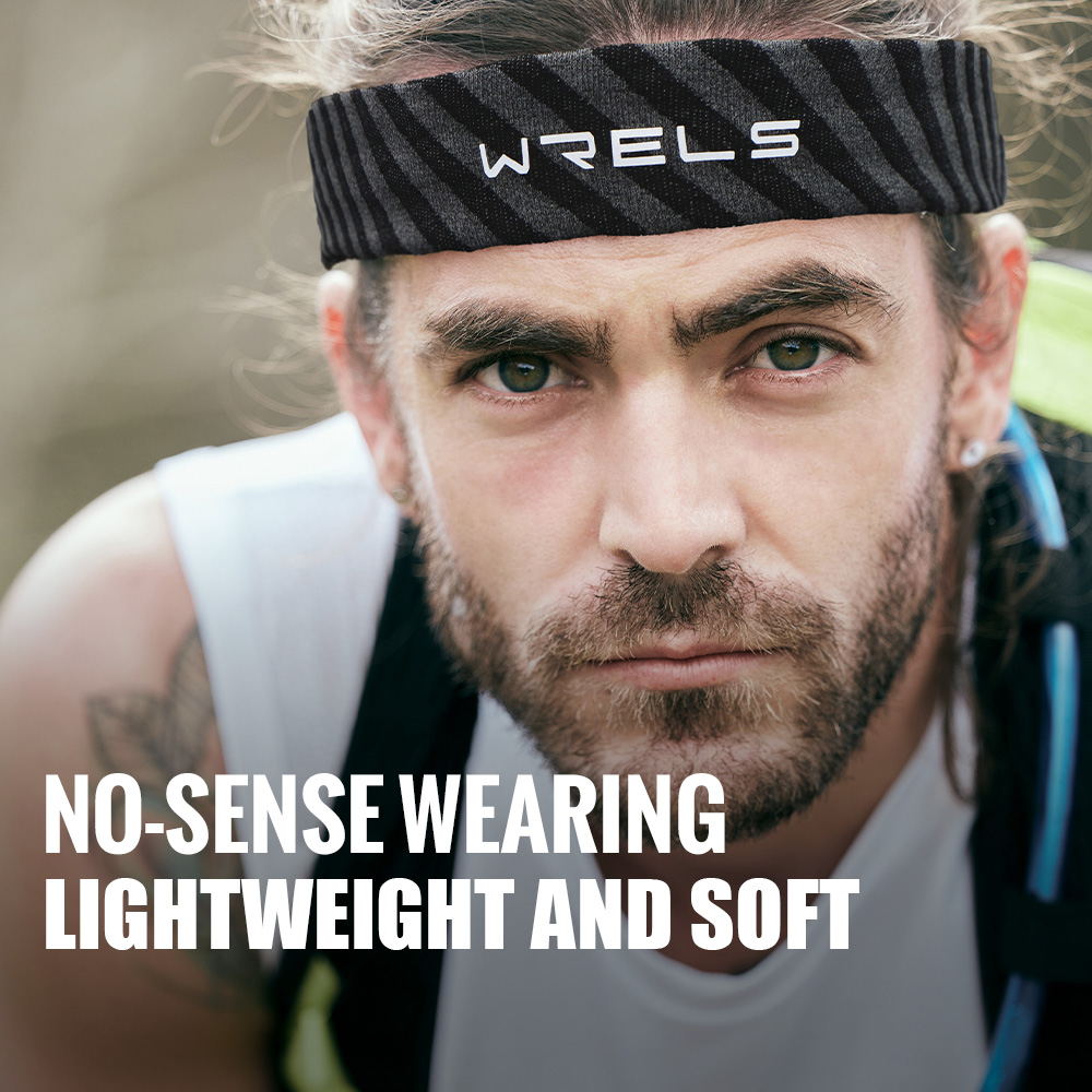 WRELS Sporthoofdbanden Antislip Vochtafvoerende Workout Zweetbandjes voor Hardlopen Yoga Sneldrogende elastische zweethaarband