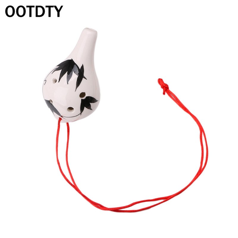 OOTDTY 6 Hole Ocarina Ceramic Alto AC Key Flute Musical Instrument: black