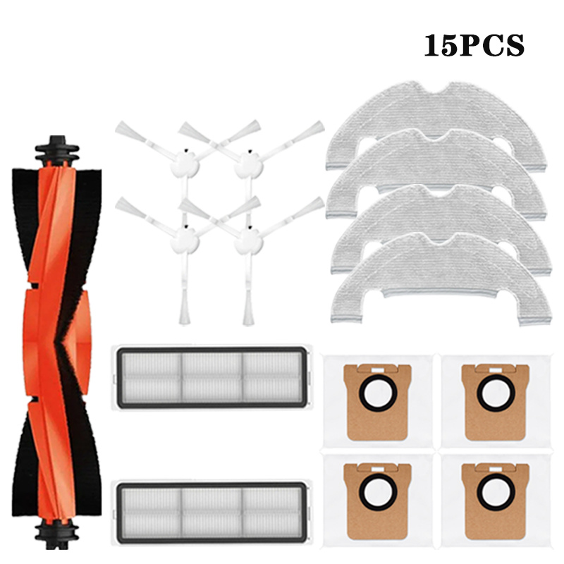 Piezas de repuesto para Robot aspirador Xiaomi X10, accesorios, Cepillo Lateral principal, filtro Hepa, paño de mopa, bolsa para polvo: Chocolate