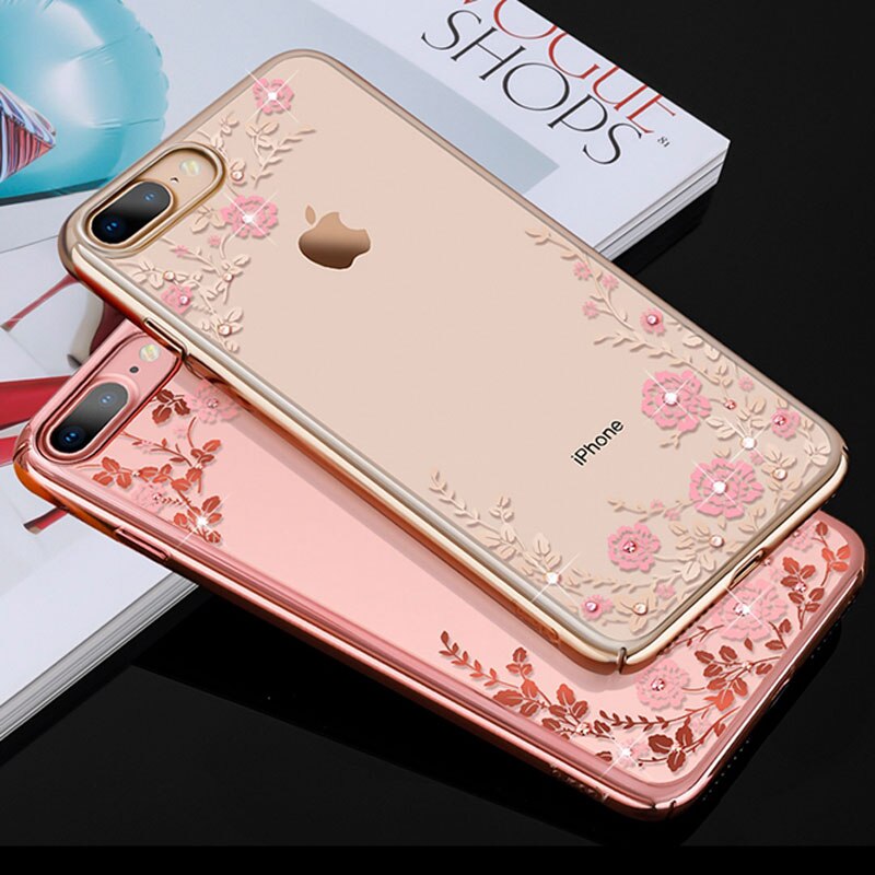 Kingxbar Bling Diamanten Kristall Fall Abdeckung Für iPhone 7 Plus 8 Plus Luxus Strass Frauen Hard Shell Klar Stoßfest