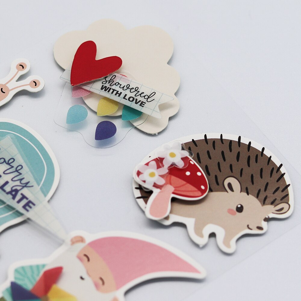 CRZCrafter Dimensional 3D Stickers Paper & Plastic Embellishments Self-Adhesive For Scrapbooking Cardmaking Journal Decorations