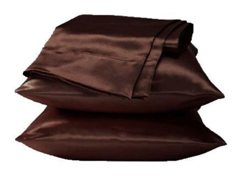 58x70cm High Standard Pure Satin Silk Soft Pillowcase Cover Chair Seat Bedding Throw Pillow Covers Square Pillow Case Multicolor: Coffee