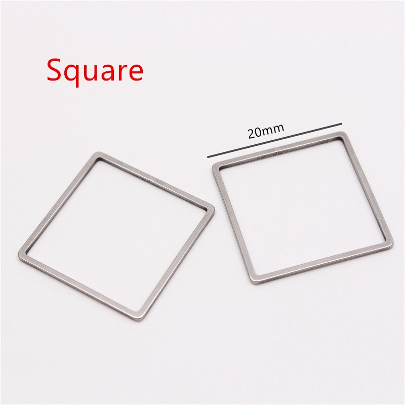 10 pçs oco aço inoxidável encantos pingentes círculo forma quadro jóias achados bezels para diy artesanato brinco colar fazendo: Square pendant frame