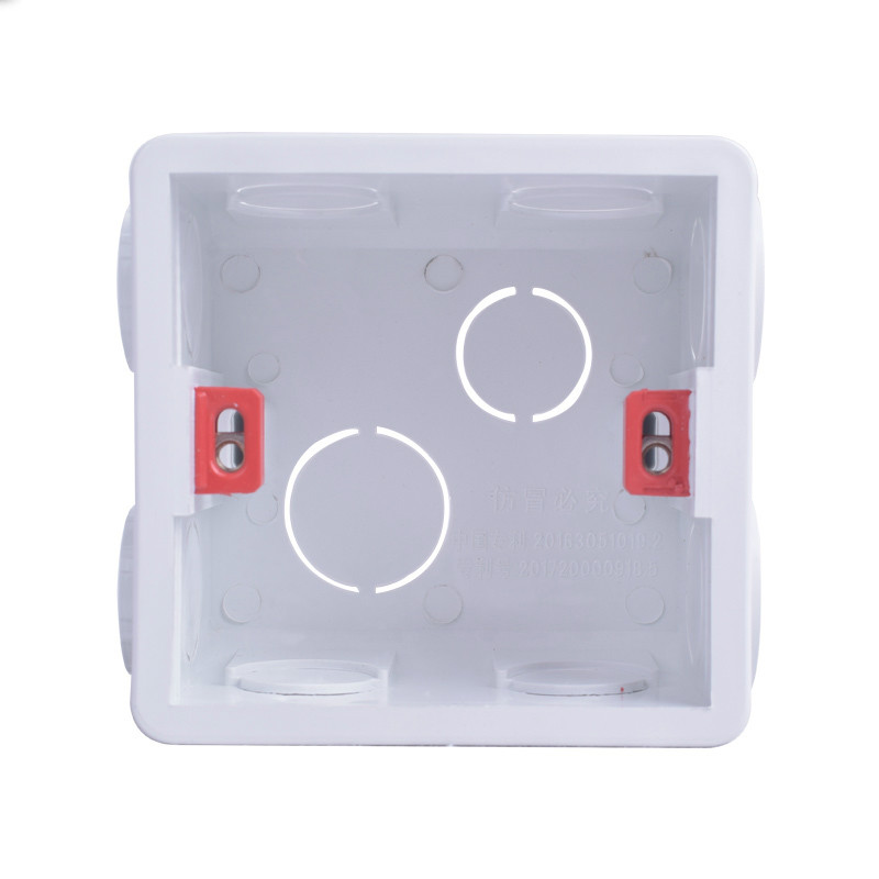 Boîtier mural universel en plastique pour prise de courant, 86x86mm, ruban blanc