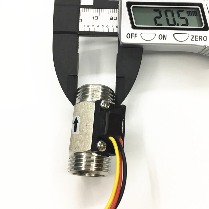 G1/2" 1~30L/Min Hall Effect Water Stainless Steel Flow Sensor Meter
