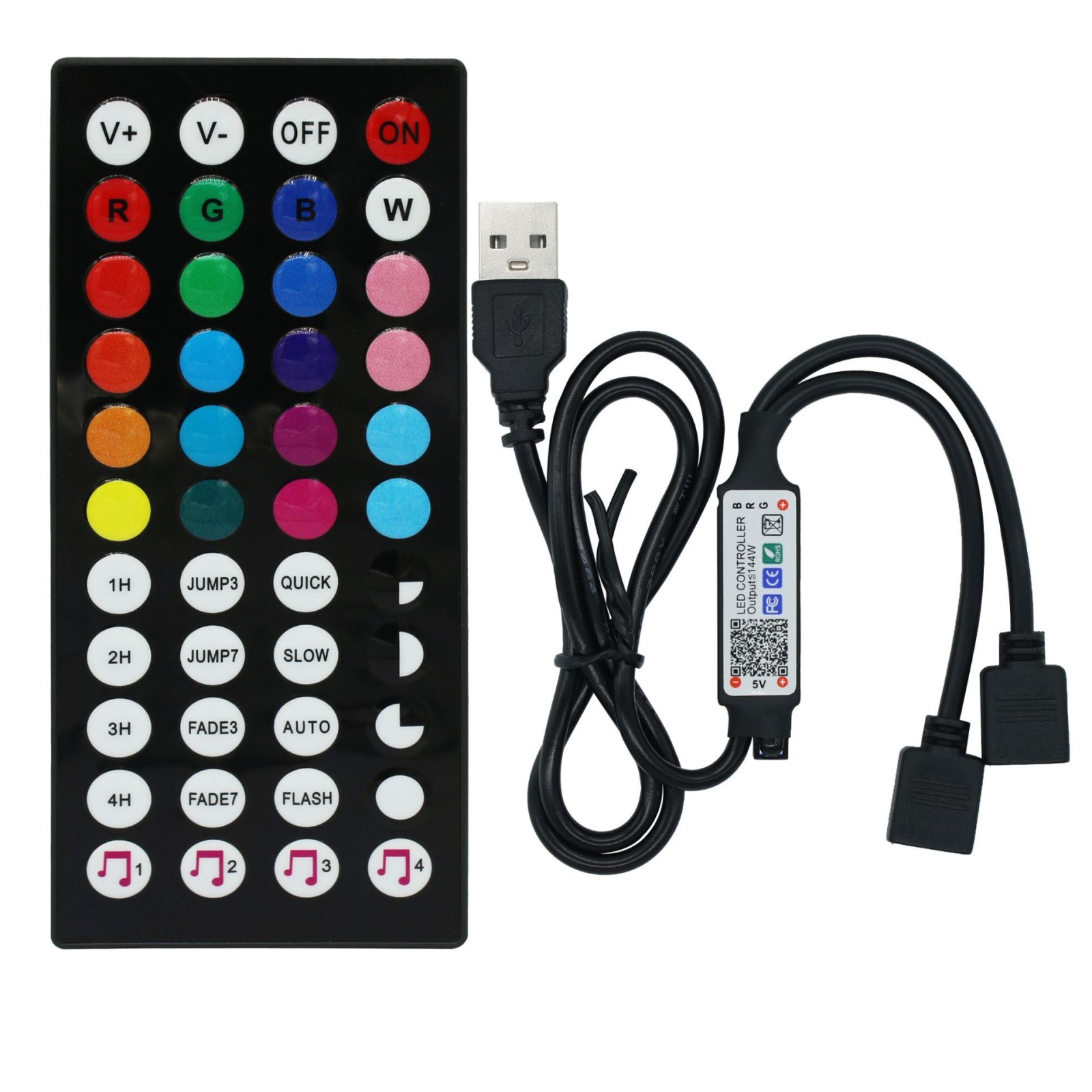USB RGB Controller DC 5V Mini 3Key 24/44Key IR Bluetooth 17Key RF Wireless Remote Control For LED Strip light Tape Ribbon Lamp: GRAY