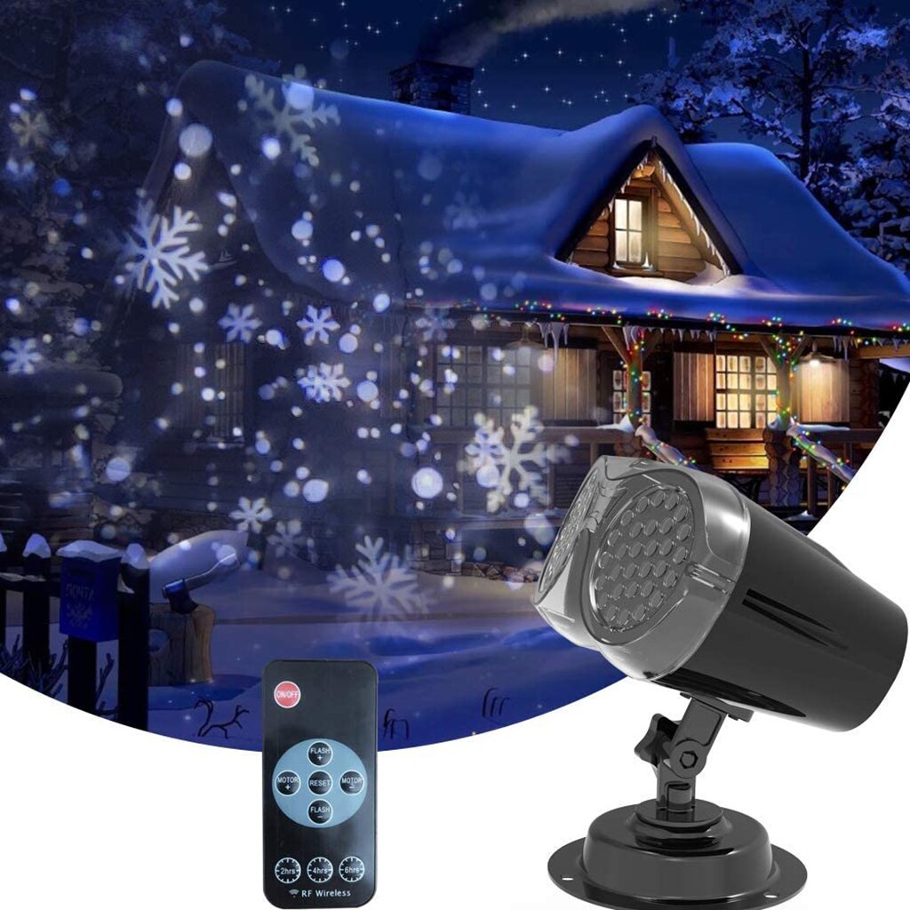 Christmas LED Snow Moving Projector Fairy Light Lamp Outdoor Decor