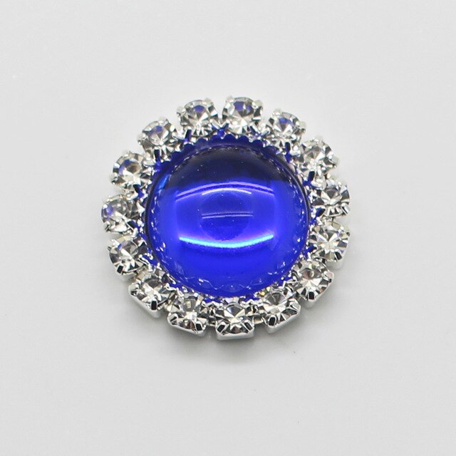 estilo, 10 Uds., cuentas brillantes de 15mm, accesorios redondos de joyería Diy, placa de diamantes de imitación, accesorios de ropa para invitación de boda: Gris