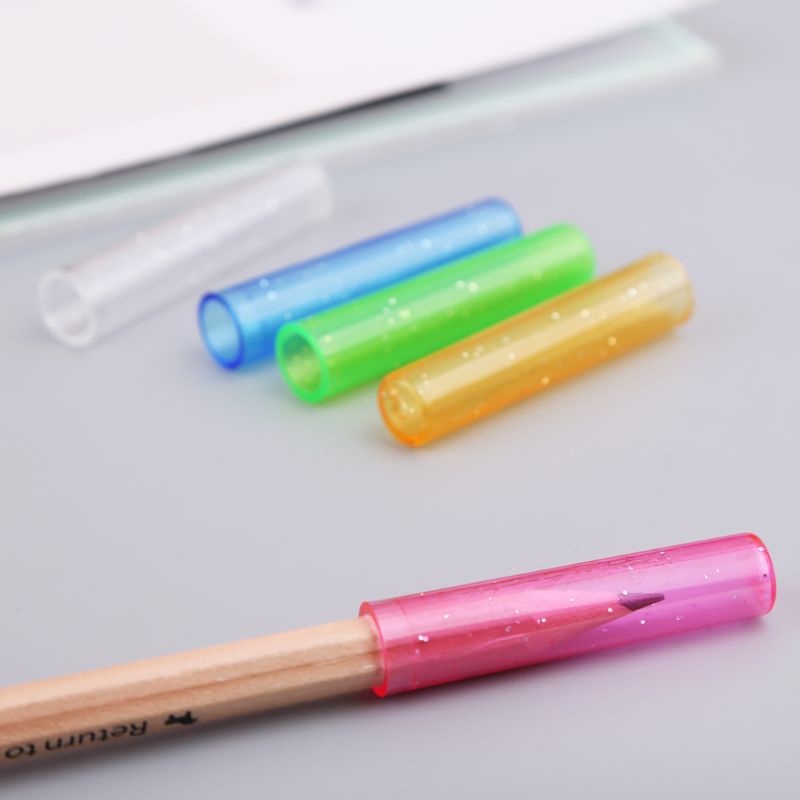 6pcs/lot Pencil Cap Colorful Cute Silicone Pencil Protection Cap Pencil Extender Pen Topper Stationery School Supplies Jy23 19