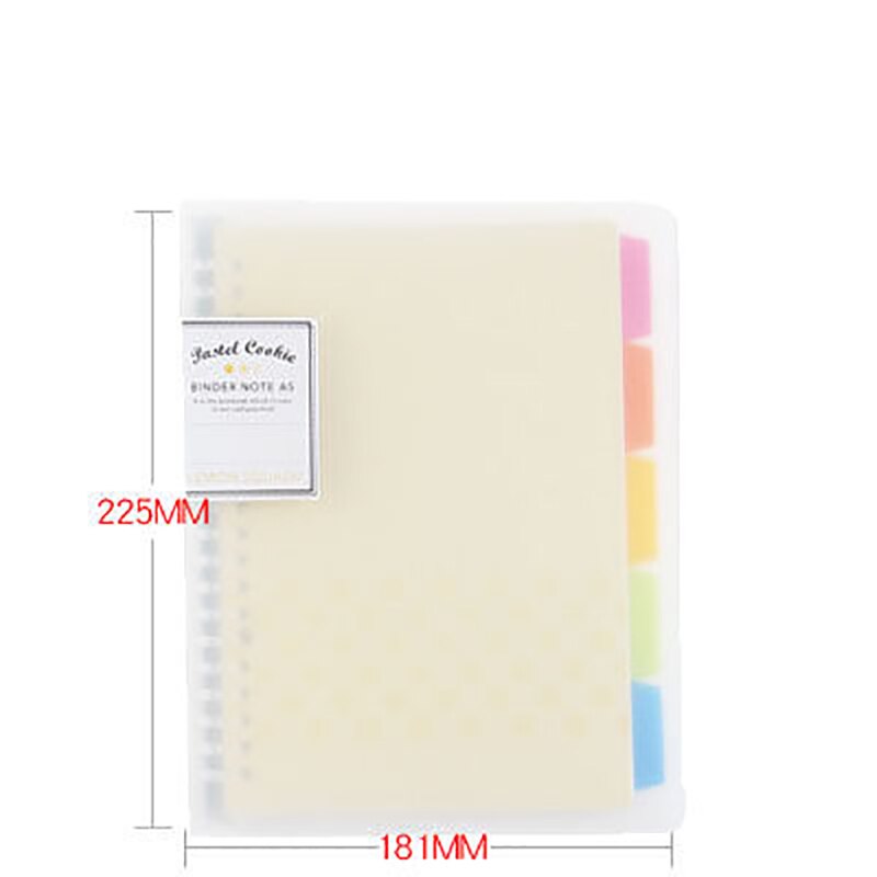 Loose Leaf Inner Core Macaron Note Boo Office School Supplies Ring Binder A5 B5 Notebook Diary Plan Binder: A5 yellow RUCP12Y