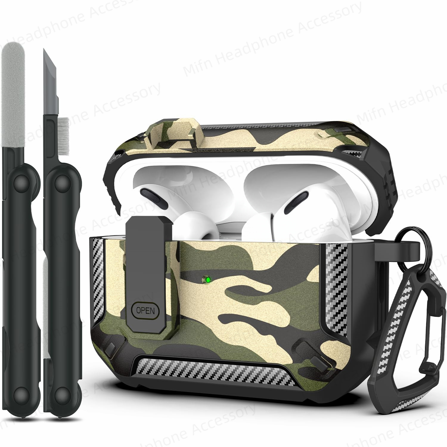 AirPod Pro switch case with Cleaner Kit Luxury Fall Prevention TPU Protective Cover For AirPod Pro 3rd/2nd Generation Case: 3XS / Light Grey