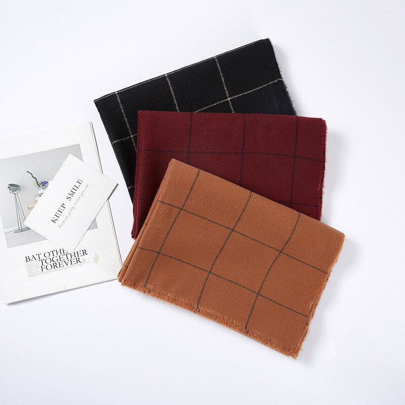 Otoño Invierno negro rojo verde amarillo búfalo tartán Plaid bufanda mujeres hombres lana gruesa lana poncho de bufandas capa