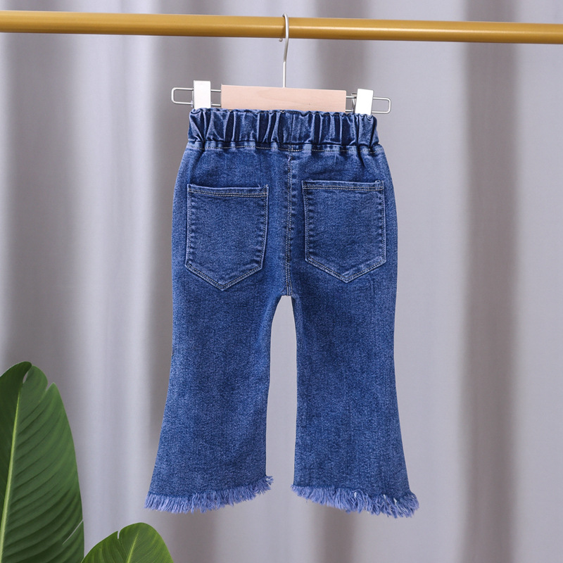 Babyjeans flickbyxor enfärgade jeans för flickor vår höst barn flickor avslappnad stil småbarnskläder