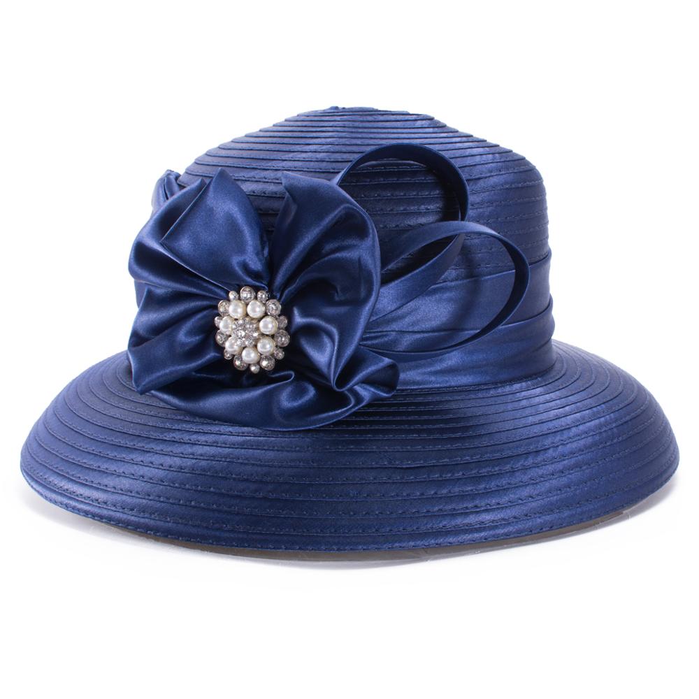 Lawliet Womens Crystal Satin Ribbon Dressy Church Couture Bridal Kentucky Derby Hat A585