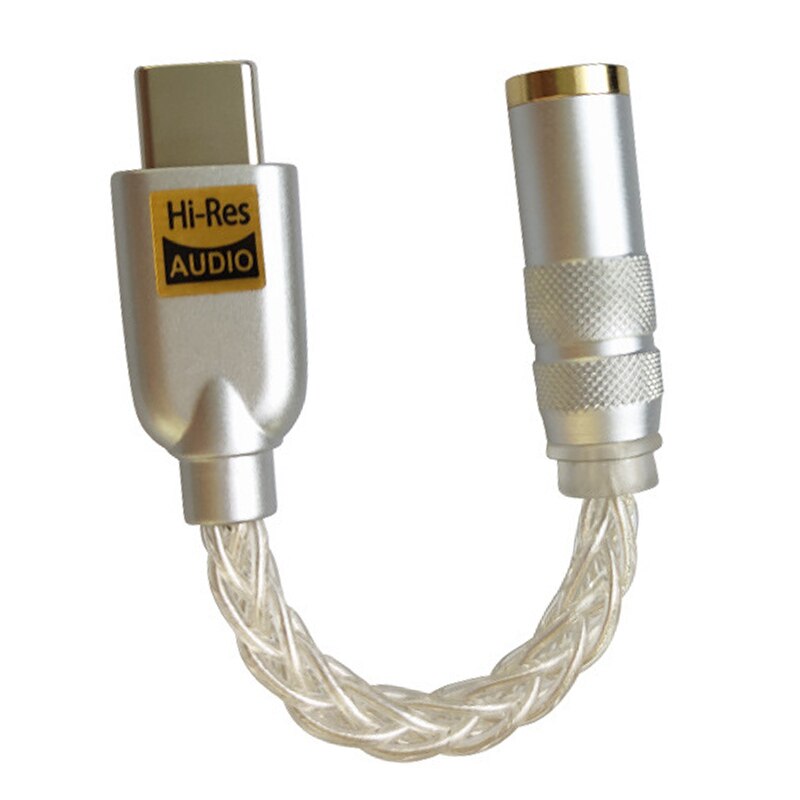 DAC-Adaptador de decodificación Digital tipo C, Conector de 3,5mm, amplificador de auriculares, convertidor auxiliar, portátil, DSD, HIFI, tarjeta de sonido