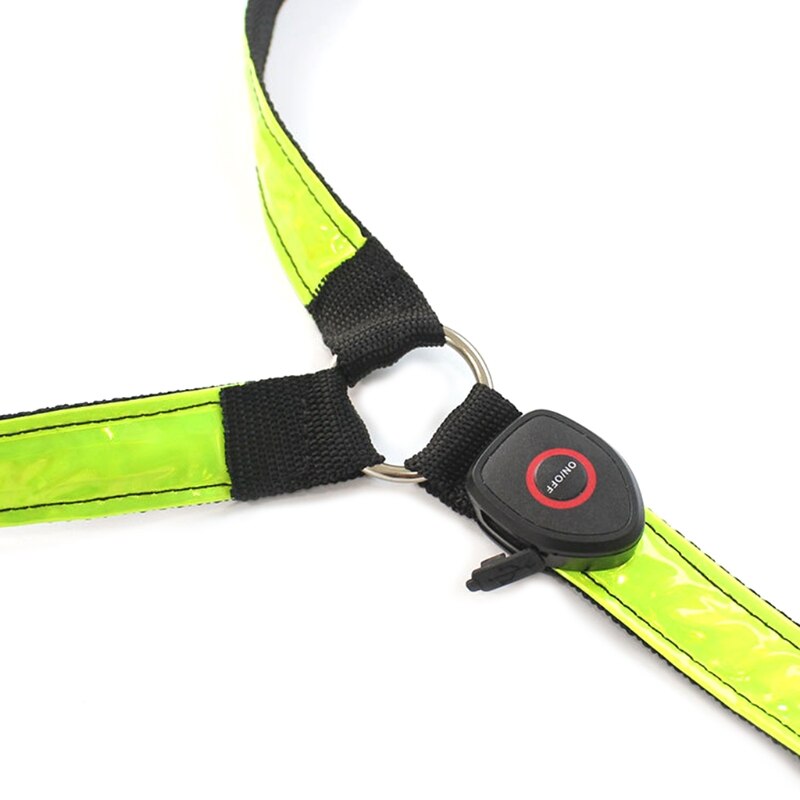 Horse Webbing Harness Collar Breastplate Adjustable Night Visible LED Light Chest Belt Safe Riding Equipment H053