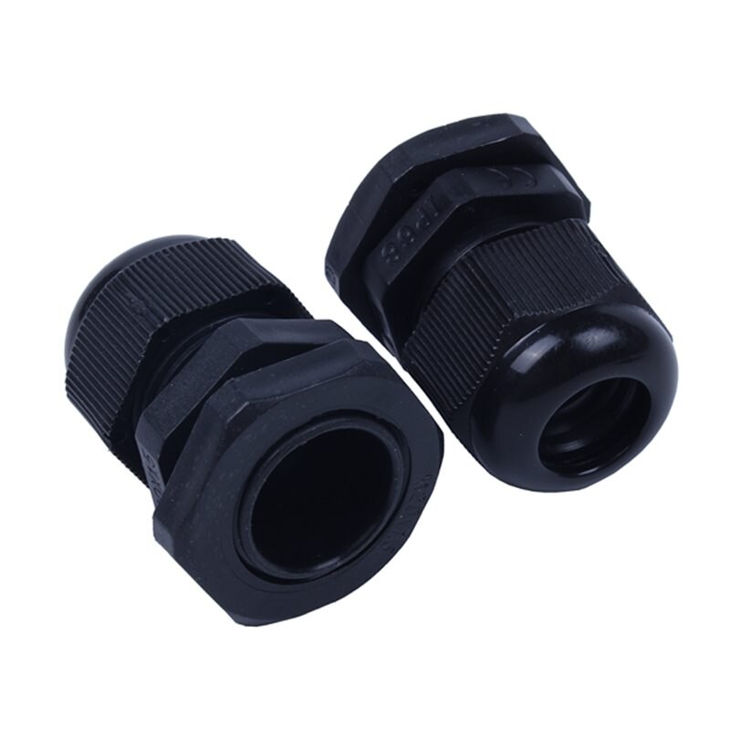 20 Pcs M20 Zwart Plastic 6-12Mm Dia Waterdichte Wartels Connector