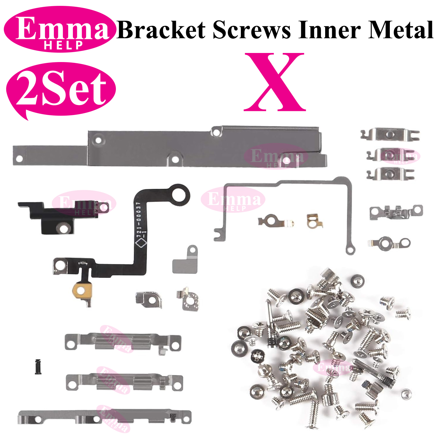 2set Full Inside Small Metal Holder Bracket Shield Plate Set Full Screws For iPhone 11 12 13 Pro Max X XS XR Repair Assessories: PURPLE