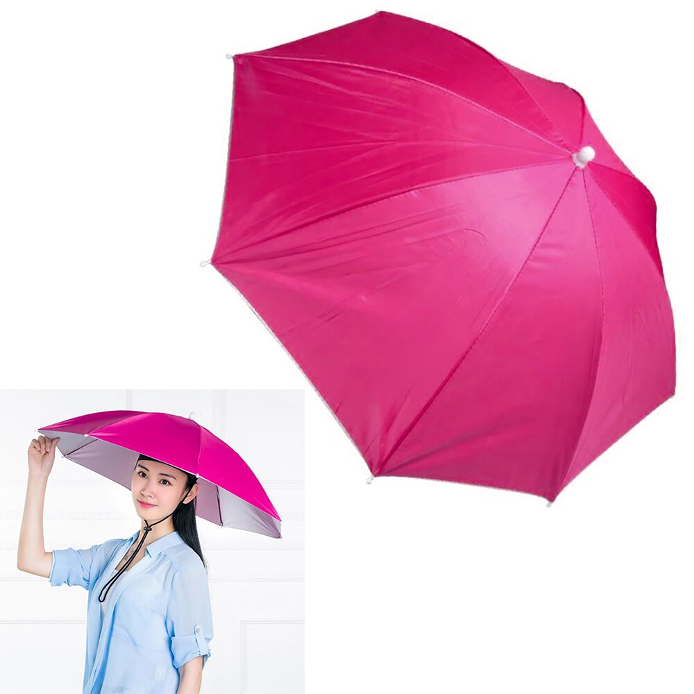 Parasol tête chapeau Camping en plein air randonnée coiffe de tête Parasol multi-formes accessoires de pêche léger pratique tête ombre outil