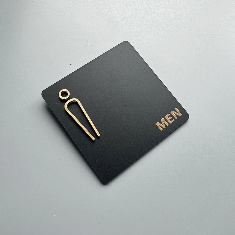 Men's and Women's Bathroom Signage Acrylic Public Toilet Door Signage Hotel Toilet Reminder Signs Washroom Signage: 40x30cm / Rose Golden