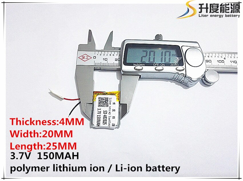 Li-Po 3.7V,150mAH,[402025] PLIB; polymer lithium ion / Li-ion battery for GPS,mp3,mp4,mp5,dvd,bluetooth,model toy