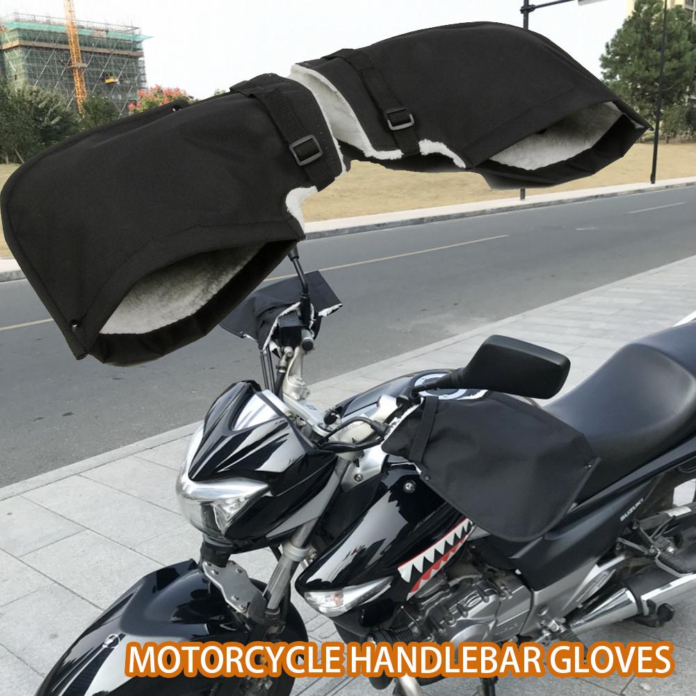 1pair Motorcycle Winter Warm Handlebar Gloves Windproof Warm Velvet Covers 600D Oxford Cloth Cold Winter Warm Cycling Gloves