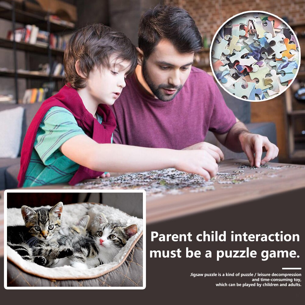 1000 pièces bricolage chat/tigre/Lion image Puzzles apprentissage éducatif puzzle assemblage jeu jouet enfants salon décoration
