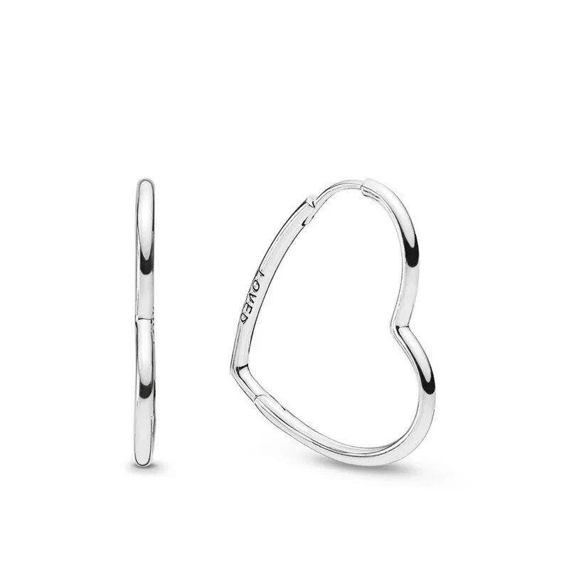 Genuine Loved Heart Ear Hoops Earrings for Women Earring with Charms for Original Millie Charm