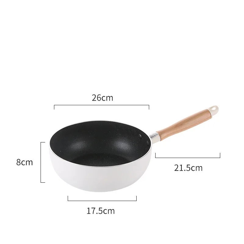 Non-stick Wok Koekenpan Verdiepen Ei Steak Koekenpan 28 Cm Thuis Inductie Fornuis Gasfornuis Steelpan Kookpot keuken Kookgerei: Rood