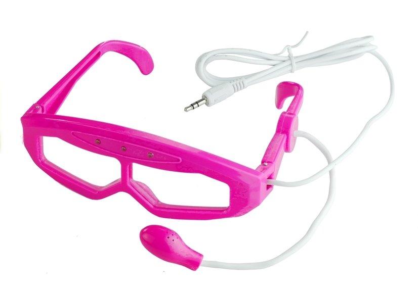 Set electric guitar glasses with microphone pink