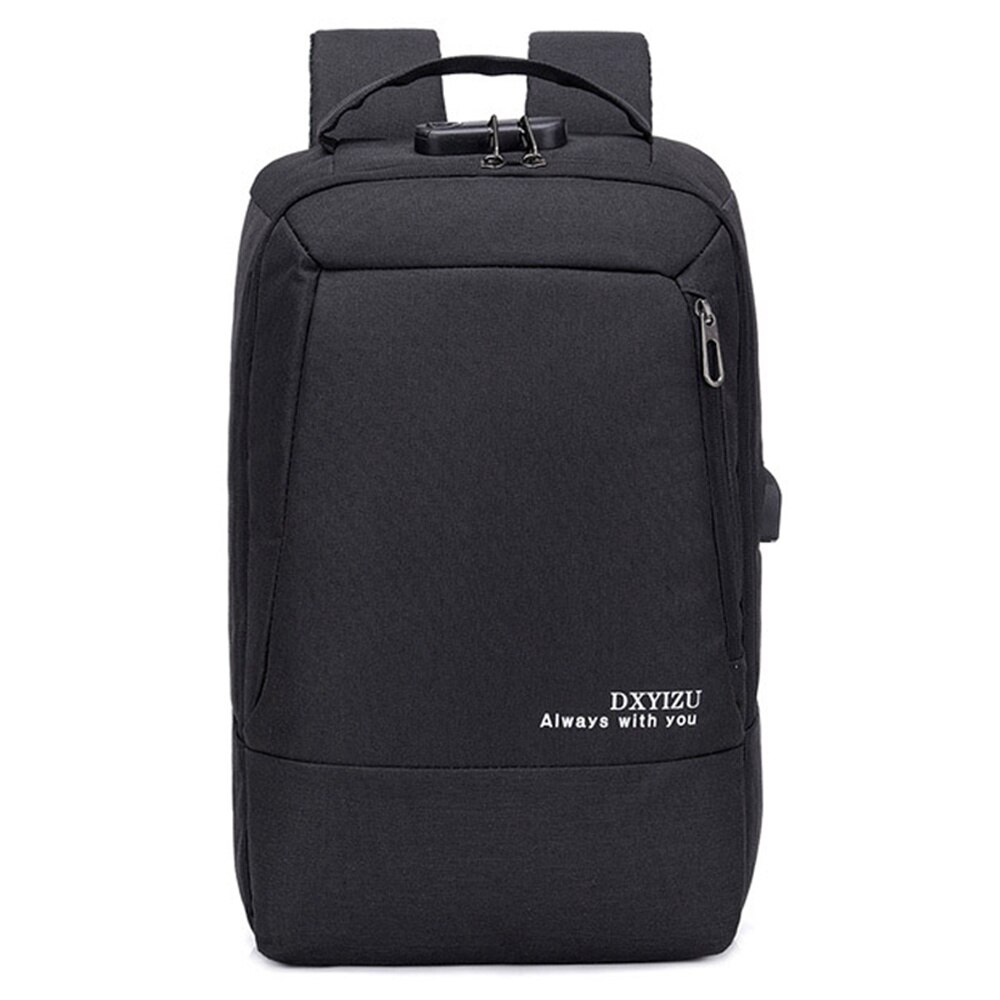 HeloFrn Anti Diefstal Mannen Rugzak USB Opladen Mannelijke Tas Tiener Mannen Bakcpck Voor Laptop Reizen Mochila Grijs Zwart: Black