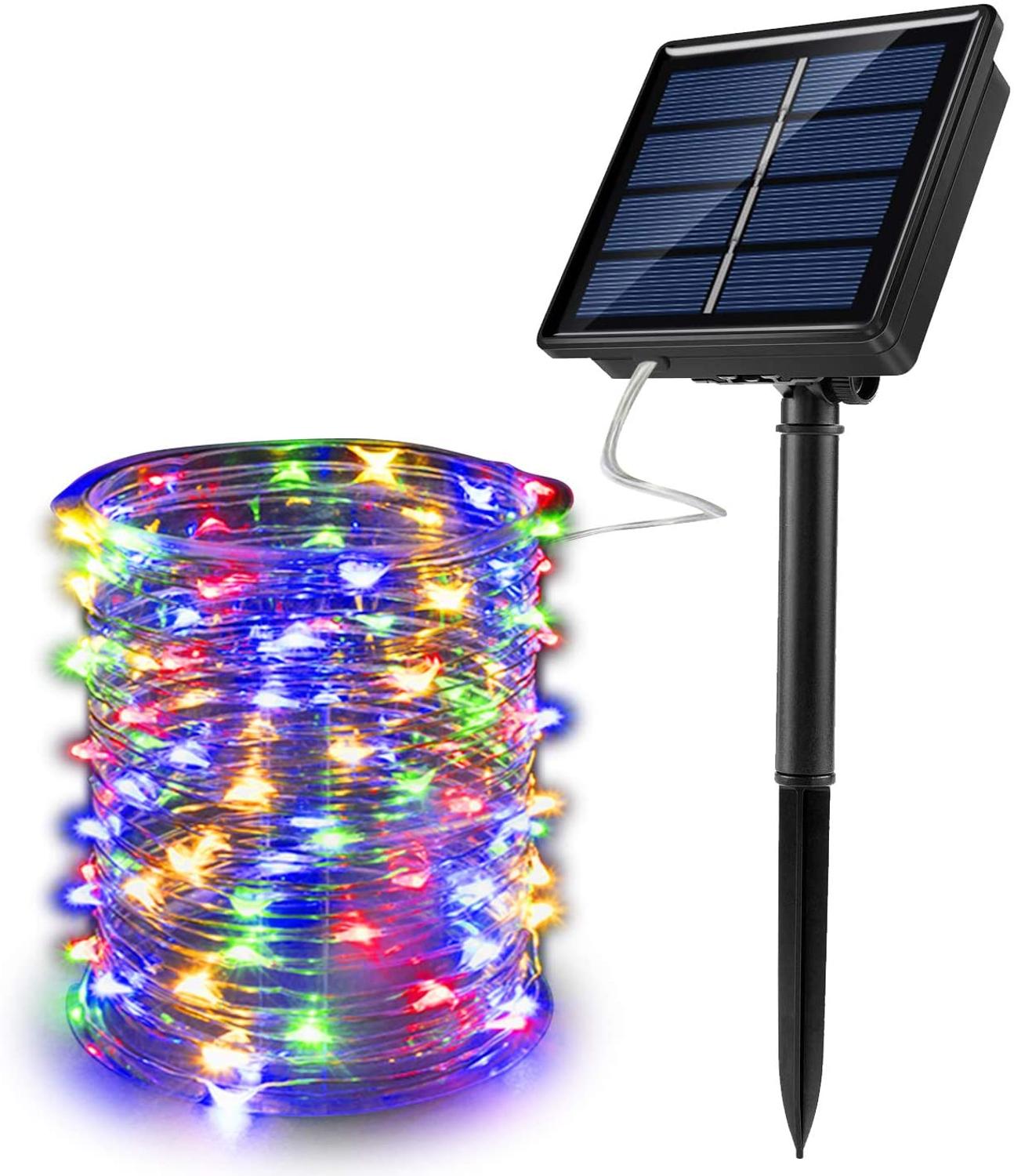 Zonne-energie String Fairy Lights 200 Led 8 Modi Waterdichte Twinkle Verlichting Indoor Outdoor Fairy Vuurvlieg Lights Auto Op/off: RGB / 200led
