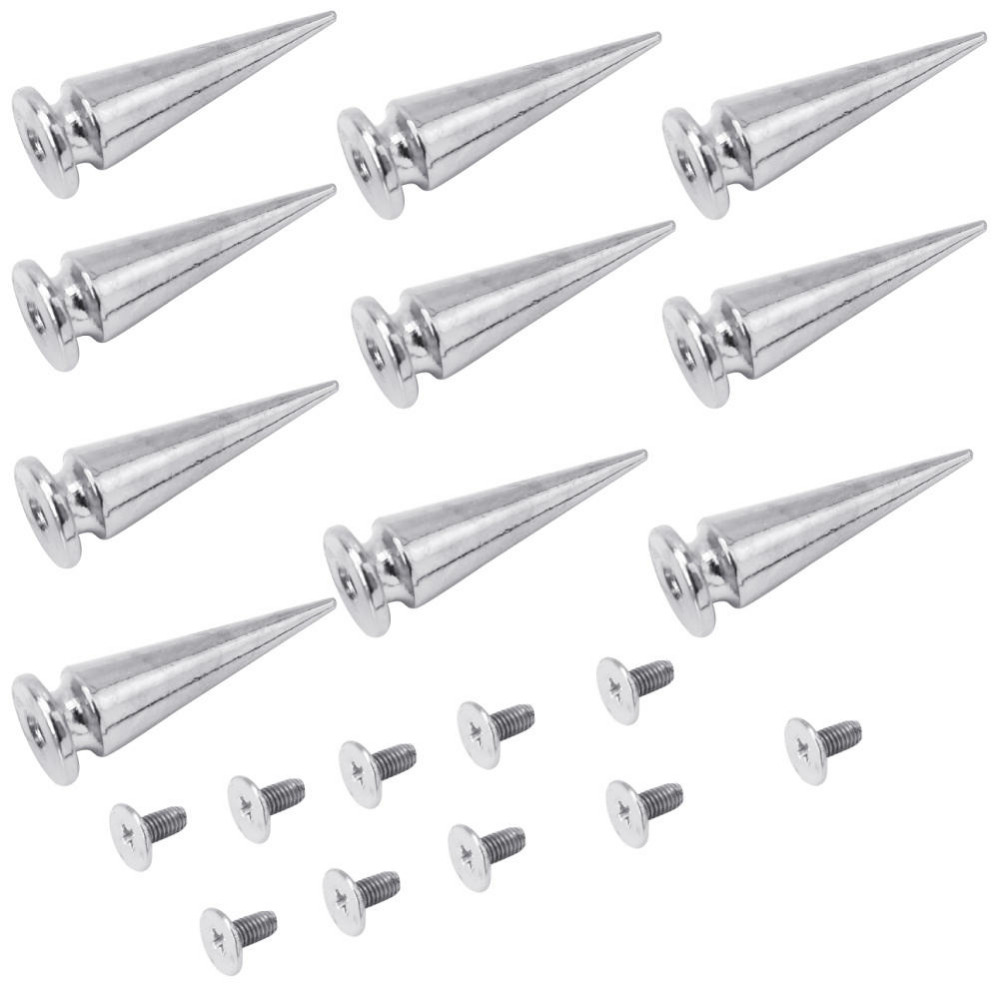 10 stks Zilveren Tapered Klinknagel Kit met Schroef Punk Stijl Klinknagel Kleding Schoenen Cap Broek Jas Rugzak DIY Accessoires