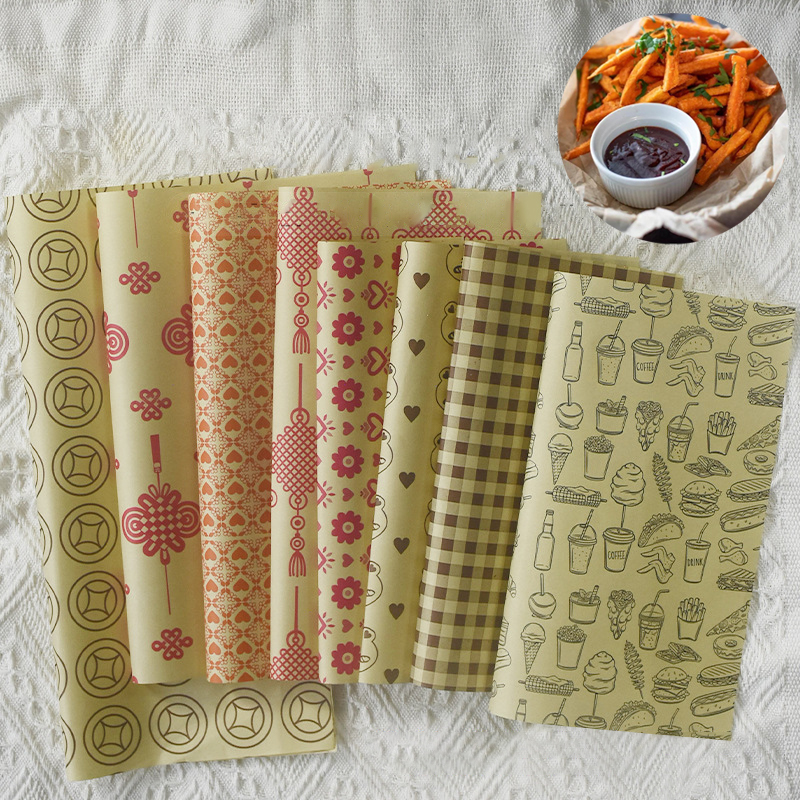 Absorberende Papir til matte - 50 Stk - burger, Pommes Frites & baking