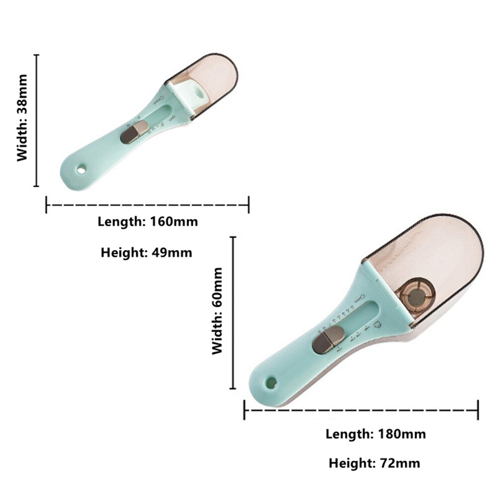 2PCS/Set Kitchen Adjustable Measuring Spoons with Scale Plastic Measuring Scoops Portable Measuring Tools for Baking Cooking
