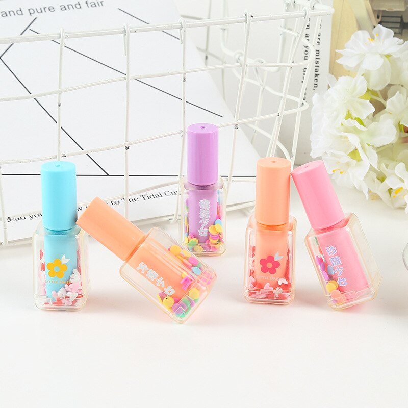 1 Pcs Nail Polish Bottle Highlighter Pen Cute Kawaii Graffiti Marker Paint Stationery Drawing Lovely Sweet Pens