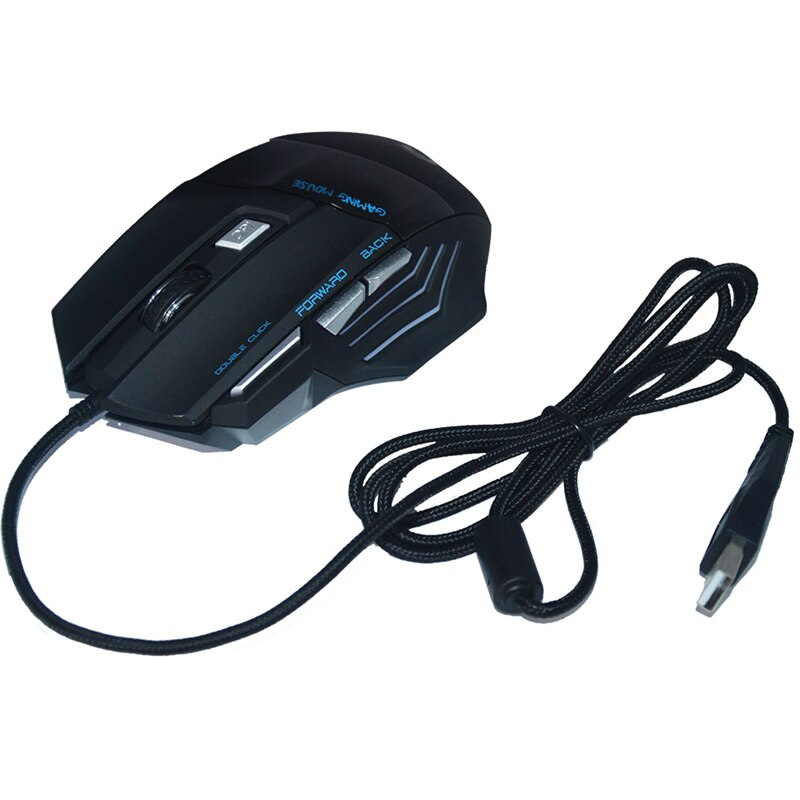 Nero Professionale Wired Gaming Mouse 7 Bottoni 2400 DPI LED Ottico USB Mouse Del Computer Mouse Del Mouse Gamer X7 di Gioco Del Mouse per PC Del Computer Portatile