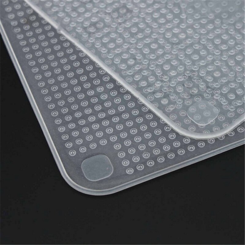 4pcs/set Reusable Silicone Saran Wrap Food Wraps Stretch Vacuum Seal Cover Kitchen Organization Food Fresh Keeping Sealed Lids