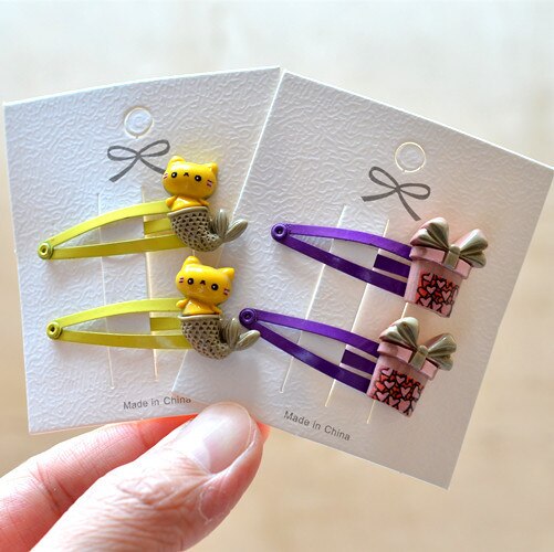 2 Stuks Leuke Cartoon Kat Olifant Meisjes Haar Accessoires Bb Clips Haarspelden Kinderen Hoofddeksels Baby Haar Clips Hoofdtooi