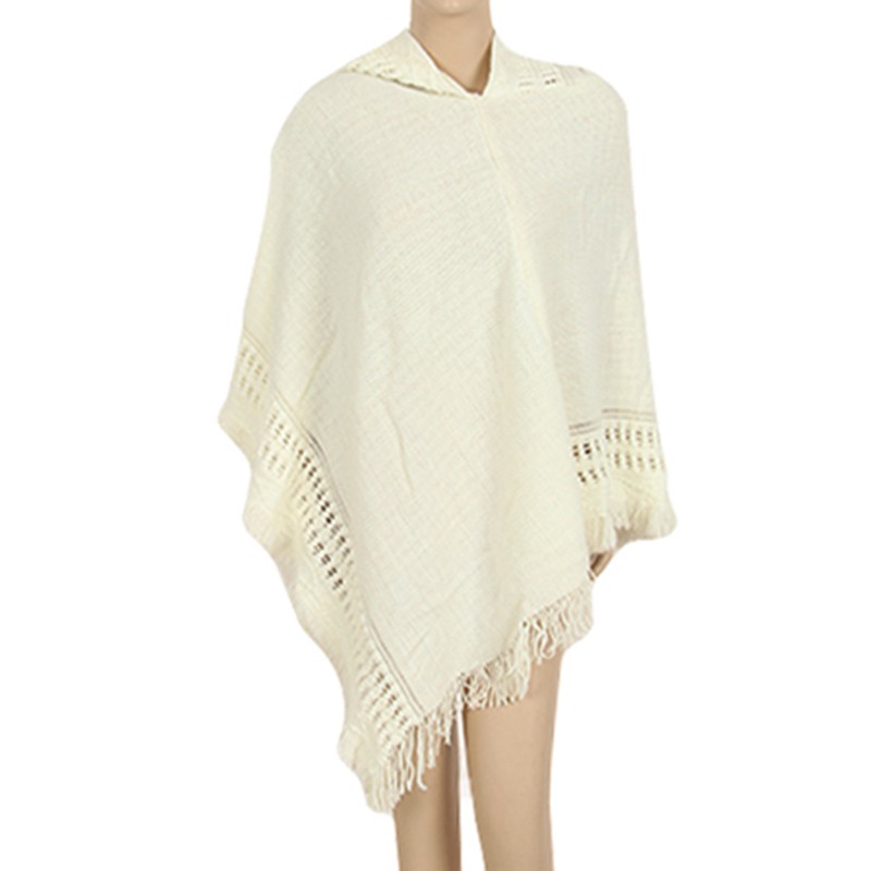 Frauen Mantel Mit Kapuze Pullover Stricken Batwing Top Poncho Mit Kapuze Cape-Mantel Quaste Pullover Outwear