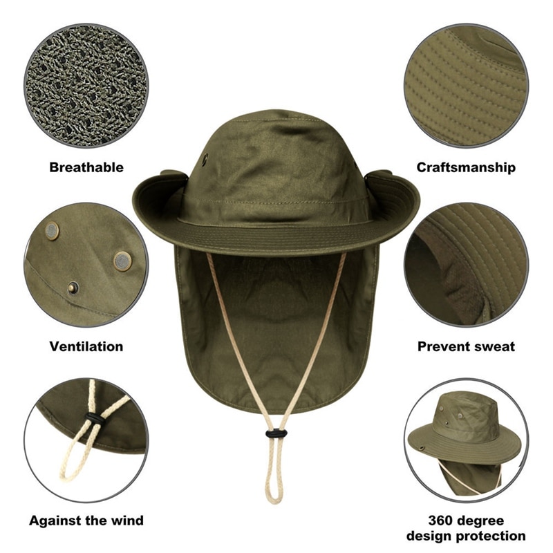 Touca com aba anti-suor para o ar livre, chapéu masculino e feminino para pescoço, acessórios de pesca com cinta de queixo roupas esportivas