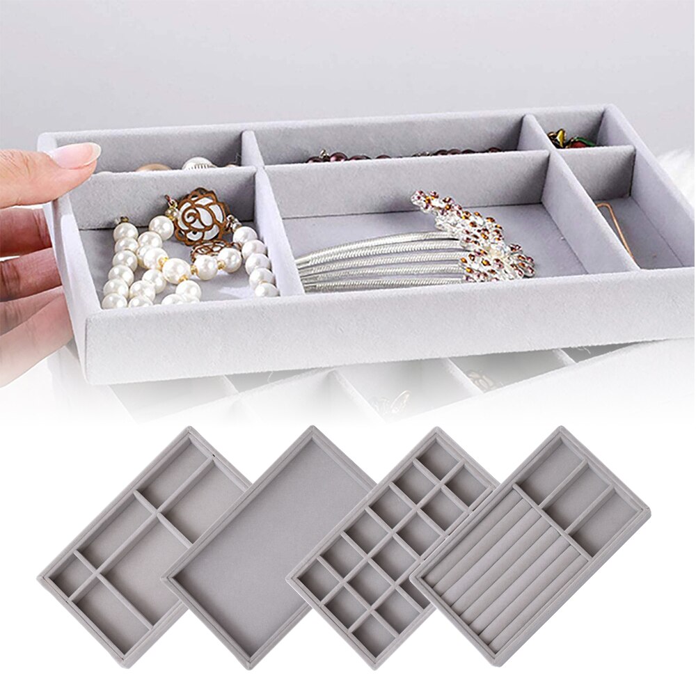 Detachable Flannel Bracelet Ring Jewelry Storage Box Showcase Smooth Soft Stackable Accessary Stand Holder Tray