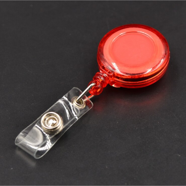 Retractable Pull Key Ring ID Badge Lanyard Name Tag Card Holder Recoil Reel Belt Clip Attachment Buckle Recoil Keychain Tool: B