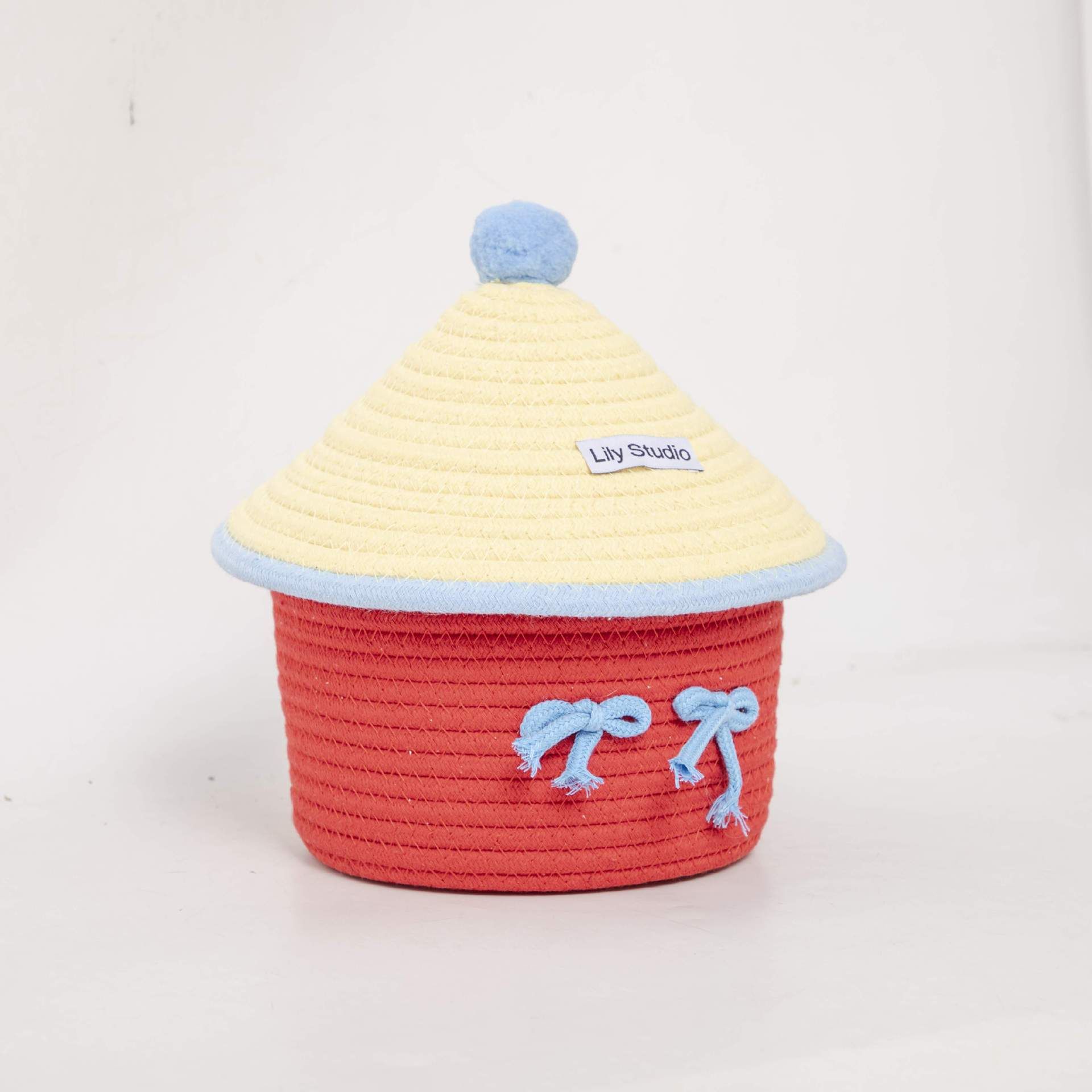 Woven Christmas Tree Storage Basket Christmas Ornament Desktop Home Toy Snacks Toiletries Storage Box Home Decoration: Orange