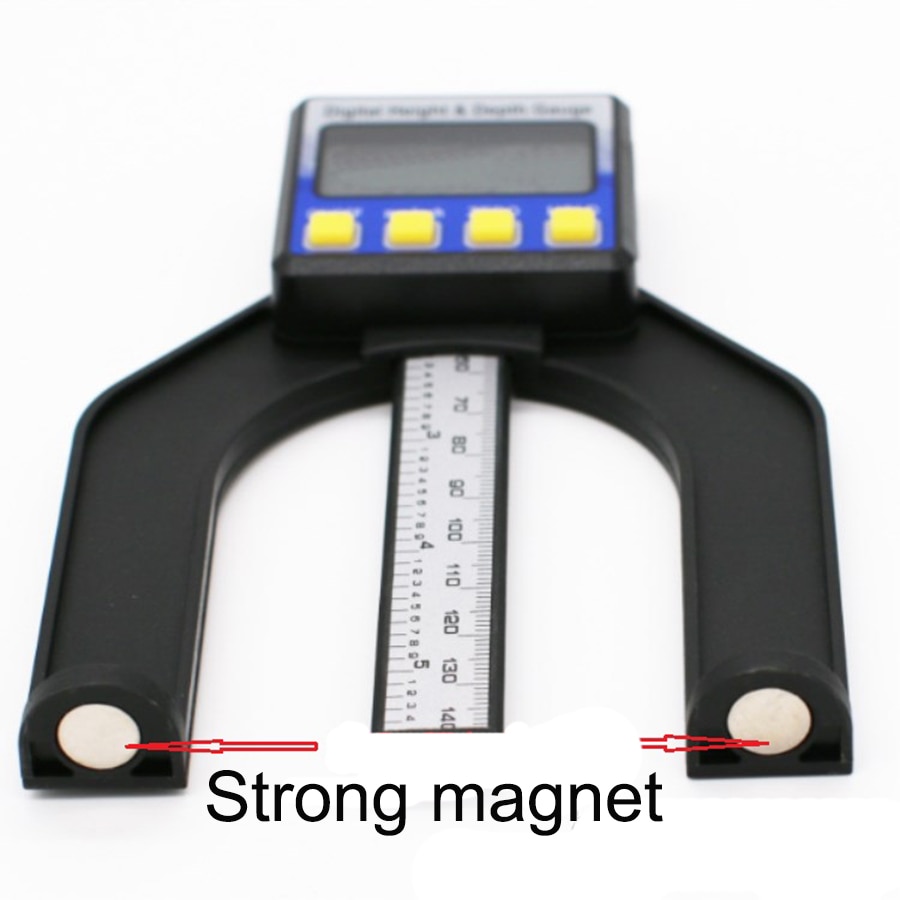 Digital Depth Gauge Digital Tread Depth Gauge LCD Magnetic Self Standing Aperture 80mm Hand Routers